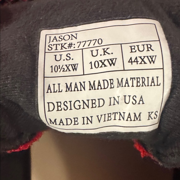 Dr. Comfort Jason Red Men’s tieless Athletic Shoe size 10.5 XW - Picture 5 of 6